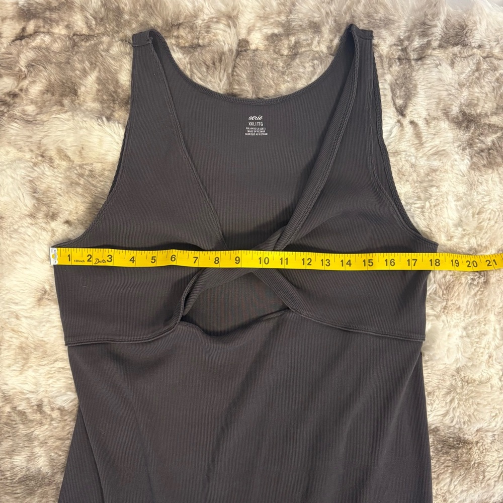 Aerie Twist Front Black Ribbed Mini Dress Sz XXL - Picture 5 of 5